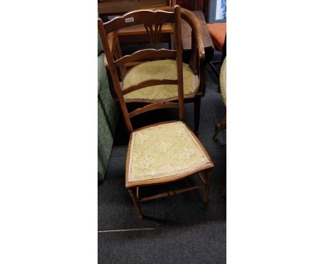 MAHOGANY TUB CHAIR &amp; A LADDER BACK CHAIR