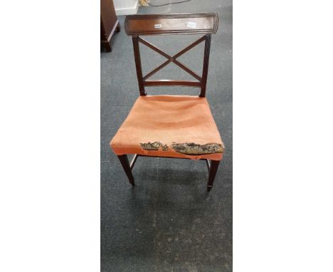 MAHOGANY GEORGIAN DINING CHAIR &amp; A SMALL OAK DROP FLAP TABLE