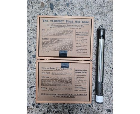VINTAGE BOOTS 'THE HOME FIRST AID CASE' NO CONTENTS &amp; A JAM MAKING THERMOMETER 