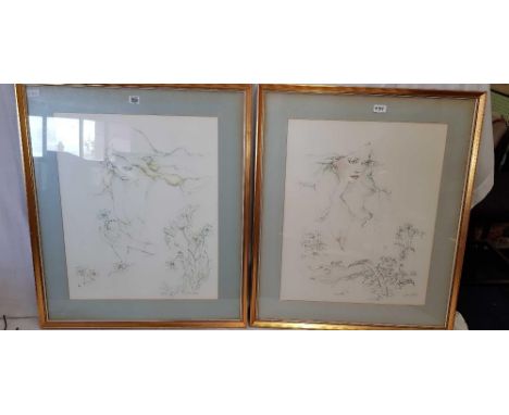 PAIR OF F/G PICTURES OF YOUNG WOMAN &amp; F/G PRINT OF SEPTEMBER MORNING BY VICTOR ELFORD, SIGNED
