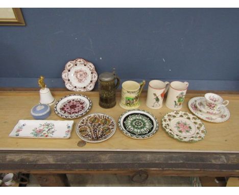 Ceramic tankards and hand painted Greek plates etc&nbsp;