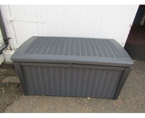 Plastic garden storage trunk H63cm W130cm D70cm approx&nbsp;