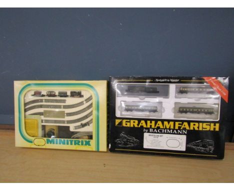 Boxed Minitrix n gauge train set and Graham Farish by Bachmann n gauge train set