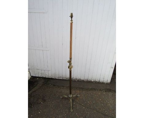 Brass floor lamp with ornate cherub detail (plug removed)&nbsp;
