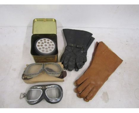 Vintage leather gloves and goggles etc&nbsp;