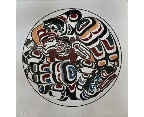 After Mark Henderson Artists Proof Silkscreen Print "Thunderbird Raven Spirit" , Canadian First Nation art 55.5cm x 58cmMark 