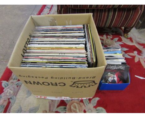 Box of LP's to include Pink Floyd, Jimi Hendrix and Bob Marley and a box of 45's&nbsp;