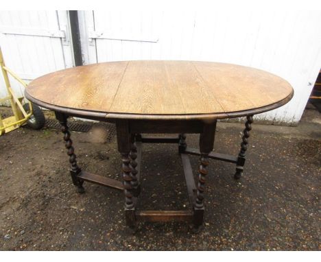 Drop leaf gate leg table with barley twist legs