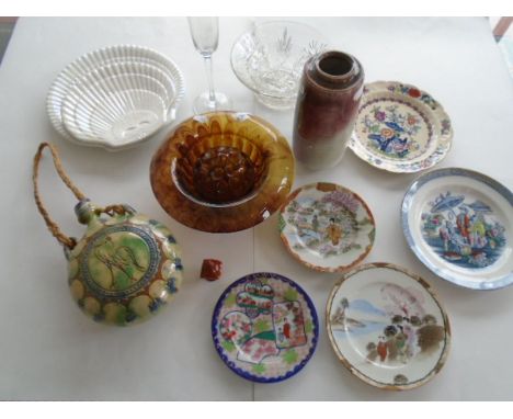 Collectors lot to include Oriental plates, studio pottery vase, glass items etc...