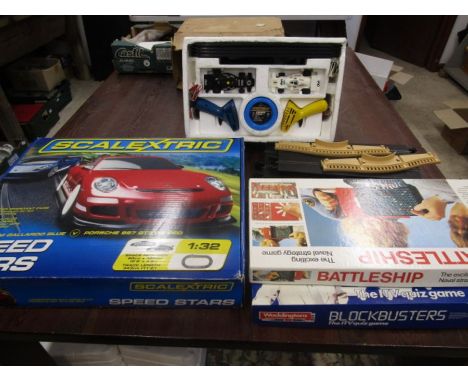 Scalextric vintage and modern sets and 2 other games