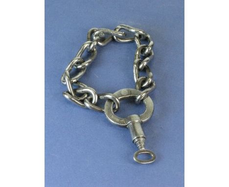 *Lazarus's Cycle Lock. A Victorian lock with a thick, polished chain, stout lock with its original key and appropriately insc