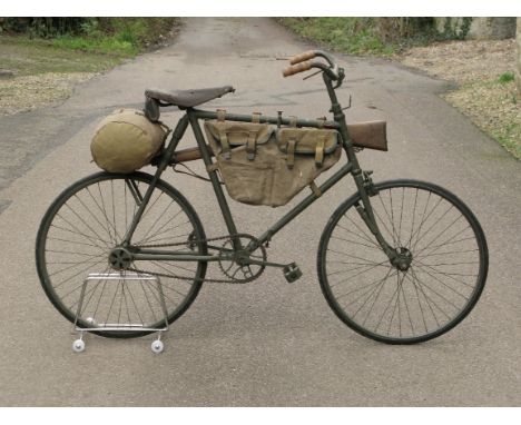 *Bianchi Model 25 Italian (Bersaglieri) Folding Bicycle. With an olive-green finish, 22-inch framed bicycle, famous for its u