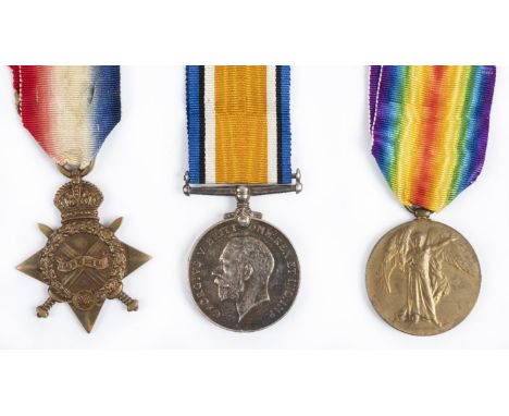 *Medals. Great War group of three to Private F. Lee, Royal West Kent Regiment,  1914-15 Star (TF-1177. Pte. F. Lee. R.W. Kent