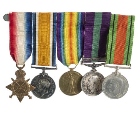 *Medals. Group of five to Private R.P. Smith, Royal Fusiliers,  1914-15 Star (1869 Pte. R.P. Smith 2-Lond.R.), British War an