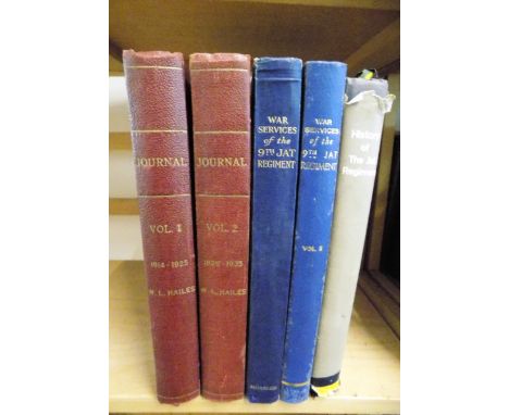 9th Jat Regiment Typescript journal of Lieutenant Colonel Walter Leslie Hailes MC, 3 volumes in 2, 1914-40,  210, 203 and 101