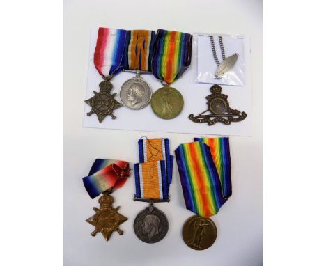 *Medals. Three to Gunner H.T. Vining, Royal Field Artillery,  1914-15 Star (94891. Gnr. H.T. Vining. R.F.A.), British War and
