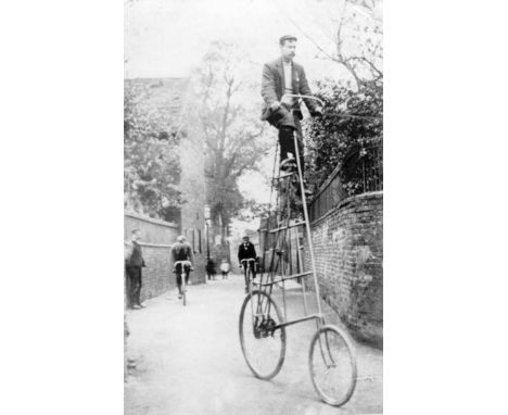Cycling Postcards Album. A substantial, vertical format purpose-made album,  half-bound in brown leather and light brown clot