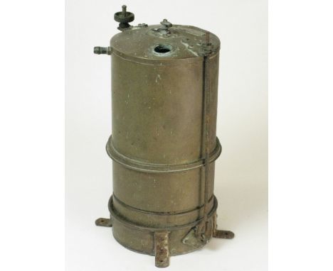 *An Acetylene Gas Generator by Oto of Paris,  retaining its running-board mounting bracket, calcium of carbide bowl and water