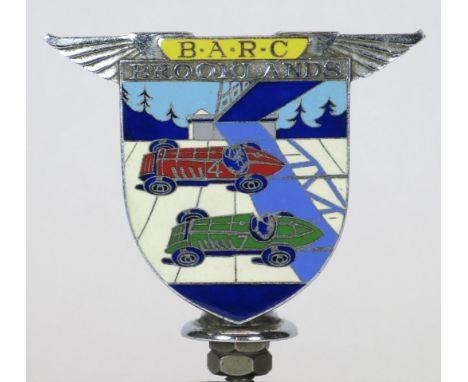 *B.A.R.C. Full Member's Badge. Designed by F. Gordon Crosby in 1930,  a seven-colour Brooklands Automobile Racing Club car ba