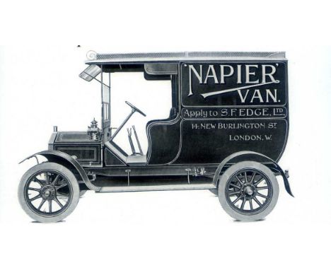 c1912 The Napier Book. A rare and impressive landscape-style, 36pp, cord-tied brochure promoting the 15hp, 30hp, 38.4hp, 59.9