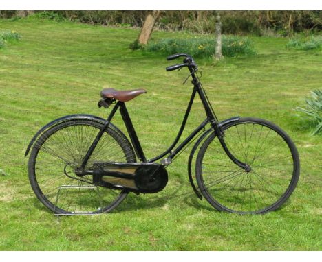 *A c1910 Edward White Lady's Loop-Frame Bicycle. A product of the Imperial Cycle works, Boston, Lincolnshire, the black-paint