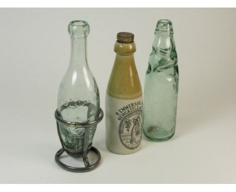*Three Bottles. Coventry Mineral Water Co., R. Emmerson Jnr.,  and a lozenge-shaped Coventry Mineral Water Co., green glass b
