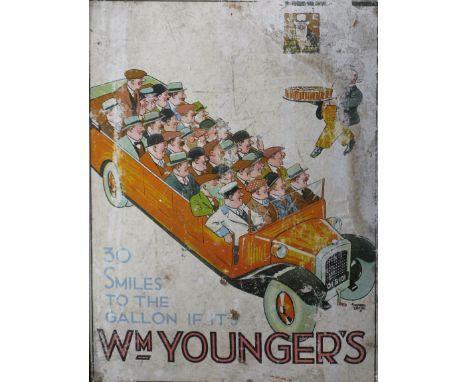 *William Younger's, Pratt's Benzol, Imperial Airways/Shell, and Columbia Bicycles. Four framed advertising posters, various s