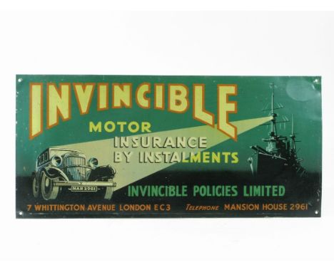 *Three Insurance Signs. London Assurance, National Union and Invincible Insurance Companies. The first transfer printed on pr