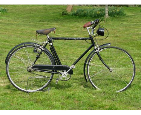 *A B.S.A. Gentleman's Touring Bicycle. With much of its original black enamel, this 21-inch framed bicycle possesses J. Lucas