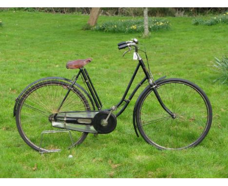 *Peugeot Lady's Bicycle. Believed to date circa 1920, although in style looking much earlier, a braced loop 'Swan Neck' frame