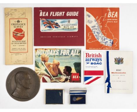 *Mixed Aviation. A collection of aviation ephemera,  mostly BEA and BOAC related, including 1950s brochures, BOAC pennant, pl