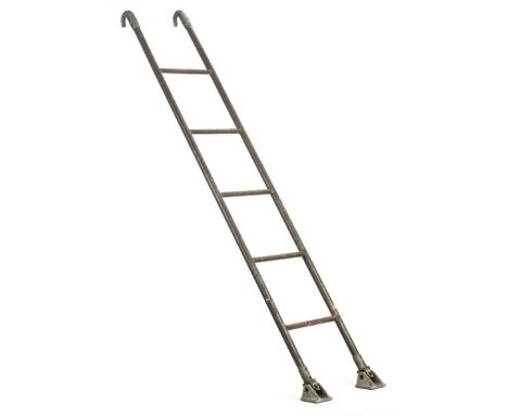 *Bomber Command. WWII aircrew ladder used on Lancaster and Wellington Bombers,  green painted hollow steel with 5 rungs with 