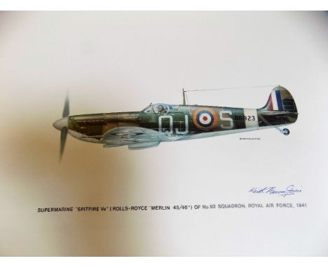 *Aviation Ephemera. A mixed collection of 33 signed aviation prints by Keith Broomfield, circa 1990s,  each showing a side pr