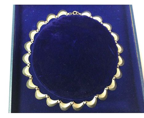 SILVER MAINLINE NECKLACE, the necklace housed in original box, along with a snake necklace