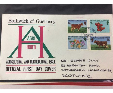 GROUP OF STAMPS, including Great Britain, Channel Islands and world examples, along with first day coversQty: 2 boxes