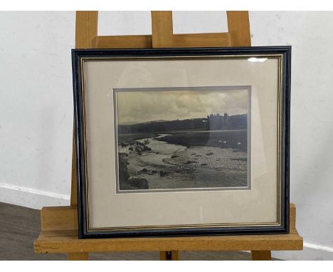 STEWART MCALLISTER ETCHING,  AND A PHOTOGRAPH OF A CASTLE the etching with Glasgow School of Art label to rear and mounted, f