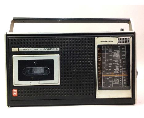 GRUNDIG VINTAGE RADIO/CASSETTE, AND A CLOCK the clock by Westclox