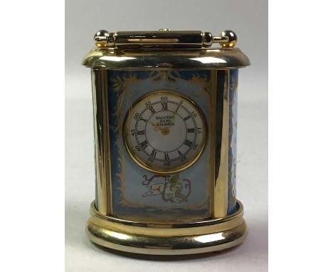 HALCYON DAYS ENAMEL CARRIAGE CLOCK, ALONG WITH FURTHER ENAMELS comprising four Halcyon Days pill boxes and others including L
