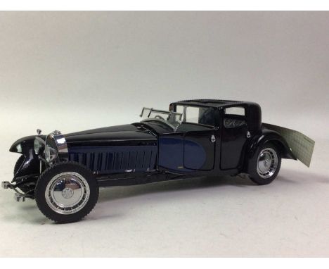 FOUR DIECAST MODEL CARS, including Franklin Mint Precision 1930 Bugatti Royale Coupe, 1935 Mercedes-Benz, 500K Special Roadst