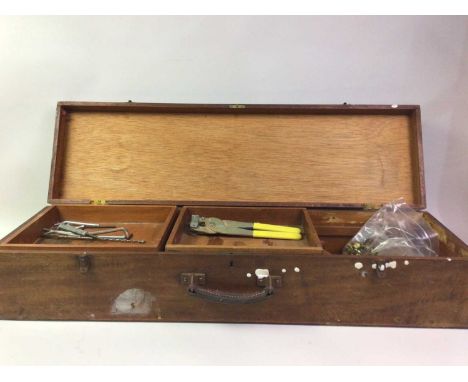 VINTAGE TOOL BOX, containing a small collection of tools