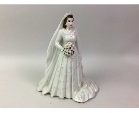 ROYAL WORCESTER, TWO FIGURES OF HER LATE MAJESTY QUEEN ELIZABETH II comprising 'Diamond Wedding Anniversary 1947-2007' and 'I