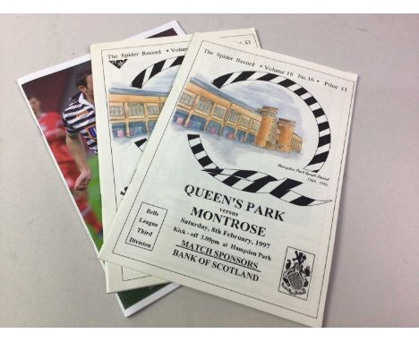 QUEEN'S PARK F.C., COLLECTION OF PROGRAMMES, circa 1980s upto 2000s, also two books The First 100 Years by Bob Crampsey, Hamp