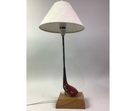 NOVELTY GOLF TABLE LAMP, with shade55cm high