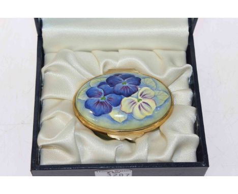 Moorcroft enamel vase, boxed