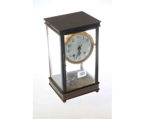 Late 19th Century brass cased four-glass mantel clock