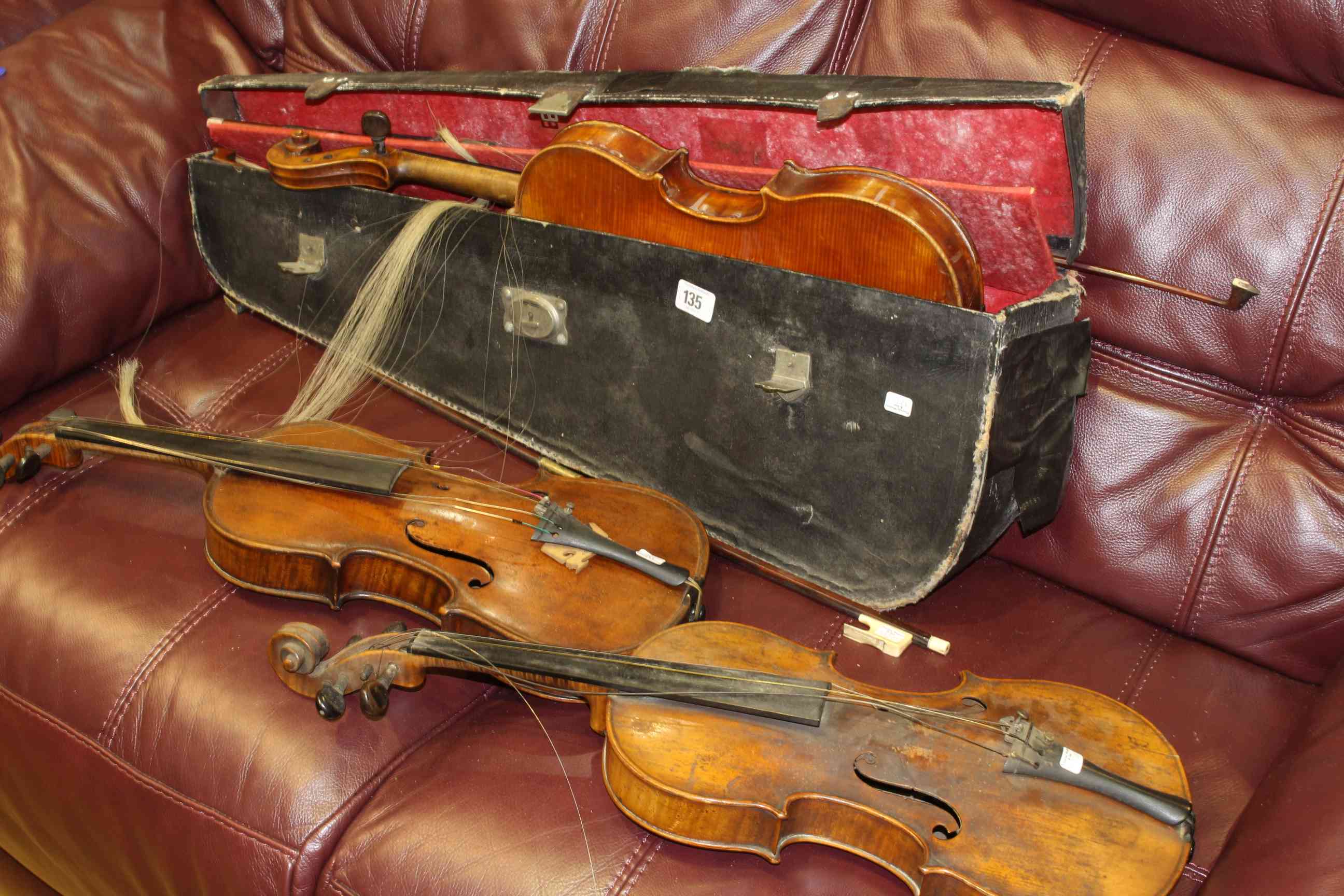 Three Violins And Bow 