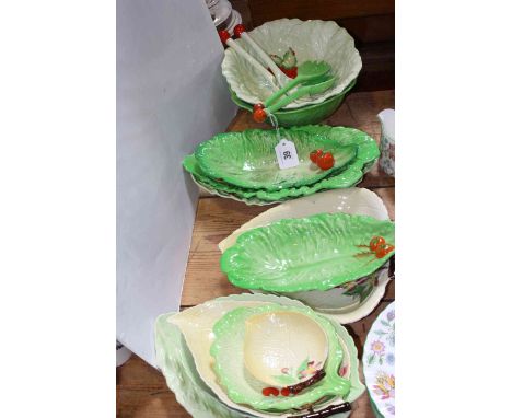 Carlton Ware leaf-moulded bowls and dishes