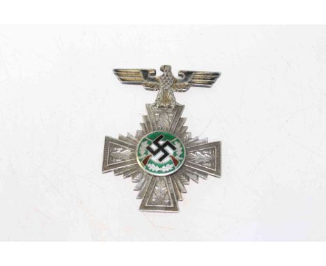 Rare Nazi silver and enamel sharp shooters medal, engraved Hegger & Flint 1935-1936