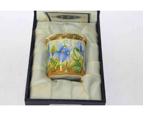 Moorcroft enamel vase, boxed