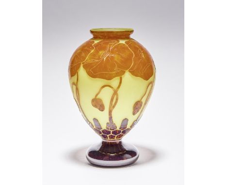 Große Vase "Pavots" Verreries Schneider, Epinay-sur-Seine - 1923-26 Balusterförmiger Korpus; umlaufend stilisierter Mohnblume